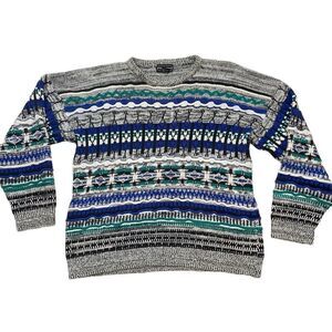 Men’s Vintage 80’s Peter England Coogi Style Knit Sweater Size Large‎